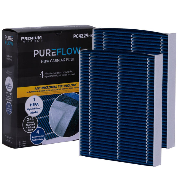 PUREFLOW 2019 BMW Alpina B6 xDrive Gran Coupe Cabin Air Filter with HEPA and Antibacterial Technology, PC4329HX