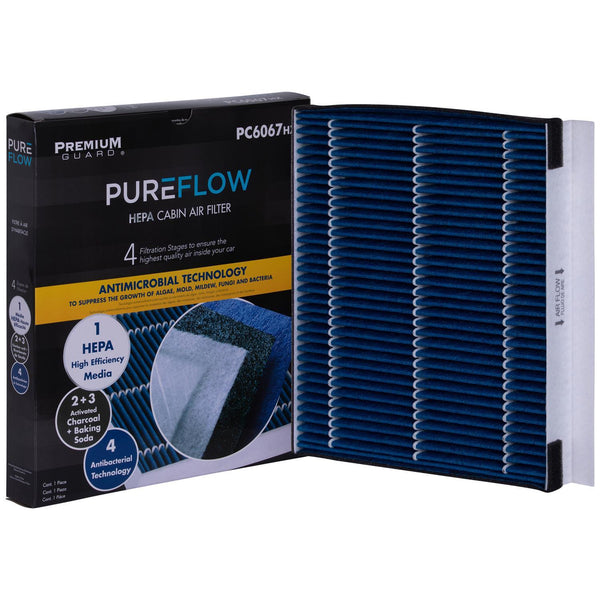 PUREFLOW 2014 Hyundai Genesis Cabin Air Filter with HEPA and Antibacterial Technology, PC6067HX