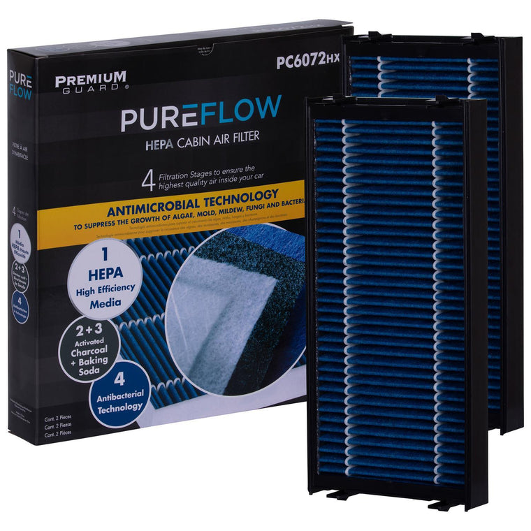PUREFLOW 2018 BMW X5 Cabin Air Filter with HEPA and Antibacterial Technology, PC6072HX