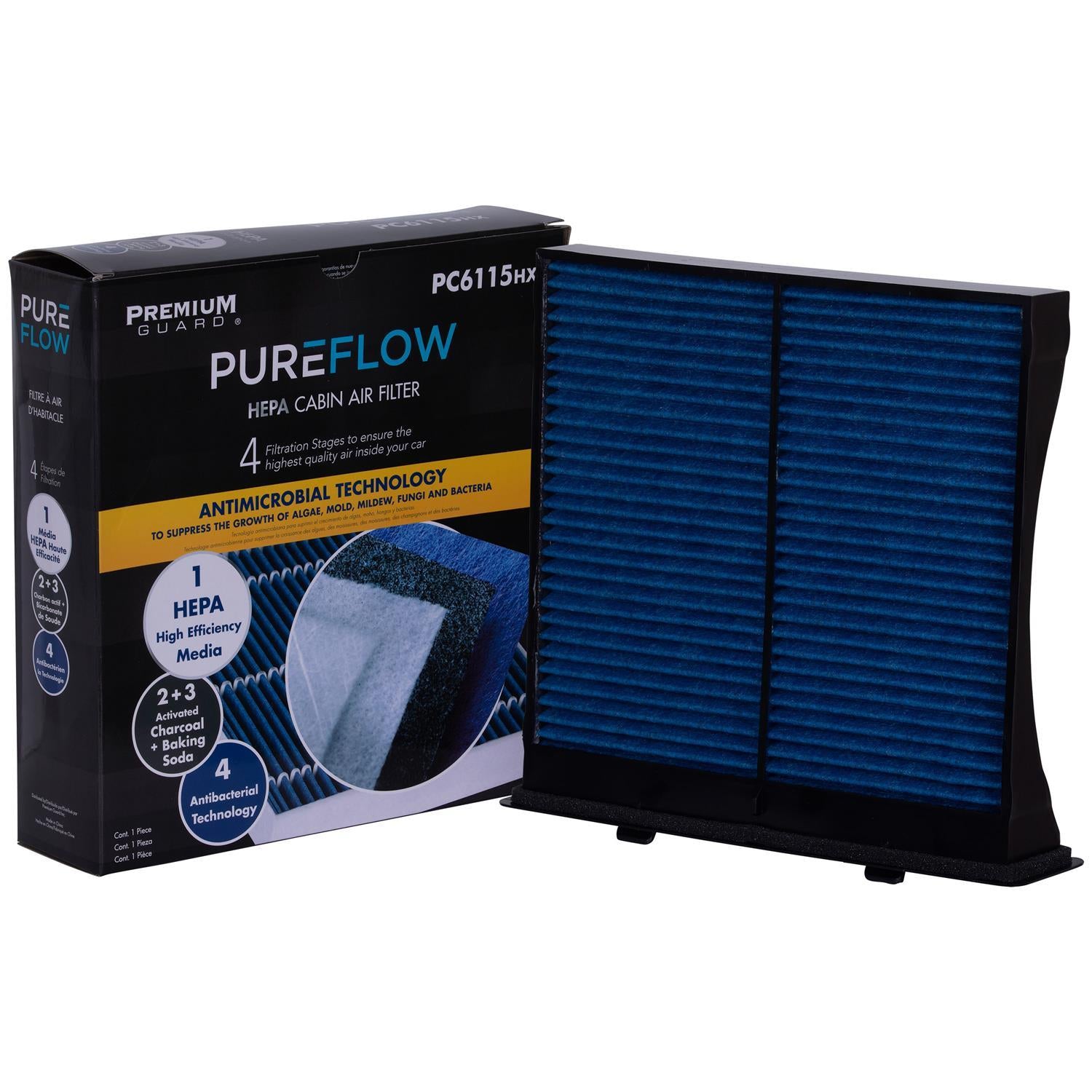PUREFLOW 2013 Subaru XV Crosstrek Cabin Air Filter with HEPA and Antibacterial Technology, PC6115HX