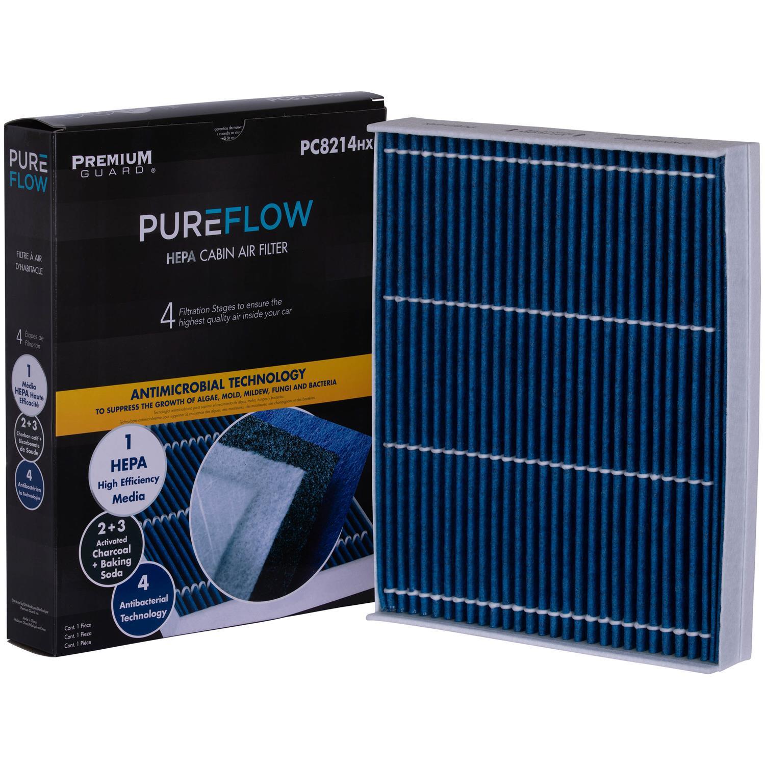 PUREFLOW 2016 Ford F-150 Cabin Air Filter with HEPA and Antibacterial Technology, PC8214HX