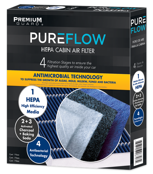 PUREFLOW 2027 Audi A7 Sportback Cabin Air Filter with HEPA and Antibacterial Technology, PC99334HX