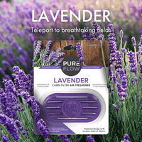 Load image into Gallery viewer, PUREFLOW Cabin Filter Air Freshener with Odor Eliminator – Fits on Most Car, Truck, and SUV Cabin Air Filters - Lavender