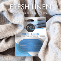 Load image into Gallery viewer, PUREFLOW Cabin Filter Air Freshener with Odor Eliminator – Fits on Most Car, Truck, and SUV Cabin Air Filters - Fresh Linen