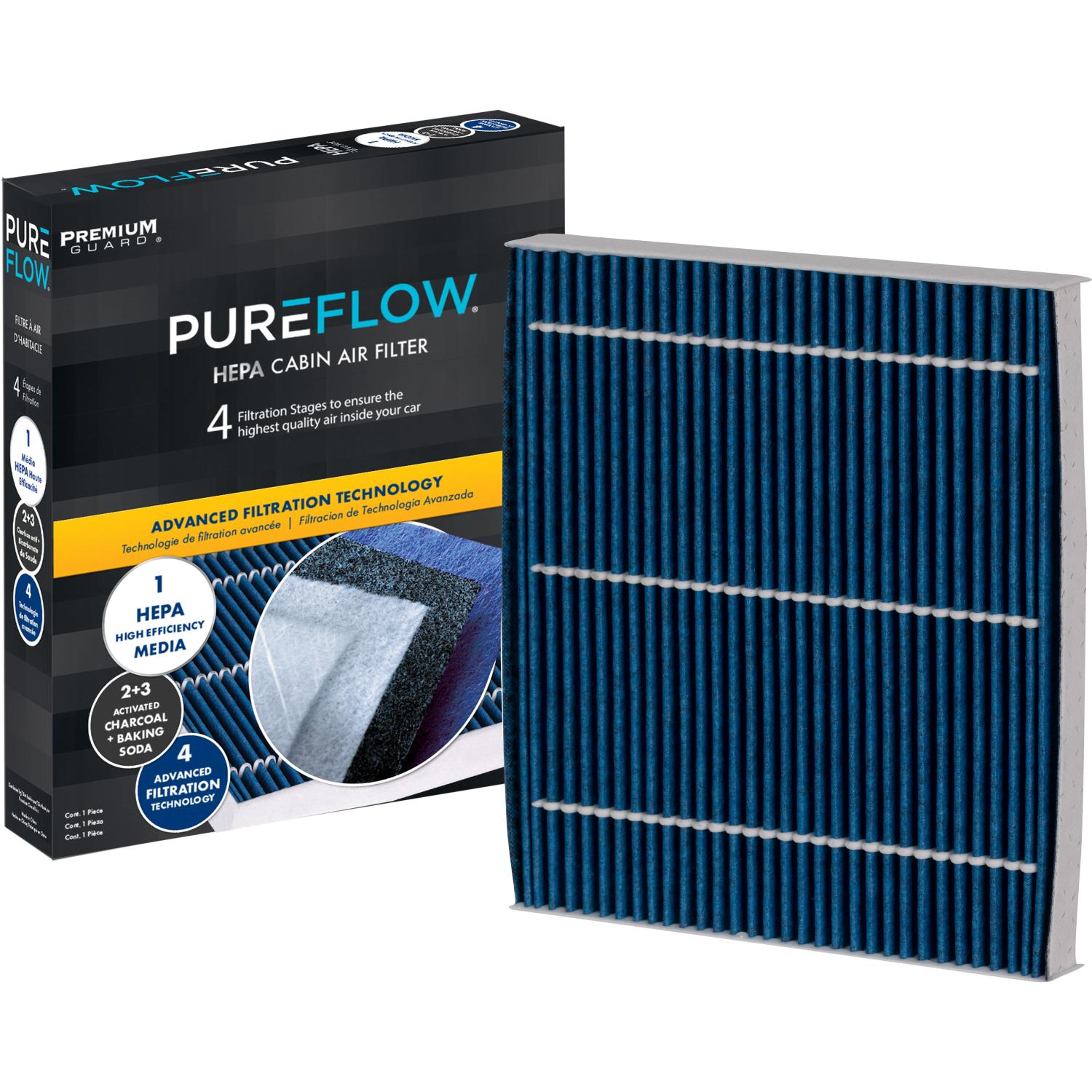 PUREFLOW 2027 Dynamax Corp Isata 5 Cabin Air Filter with HEPA and Antibacterial Technology, PC4579HX