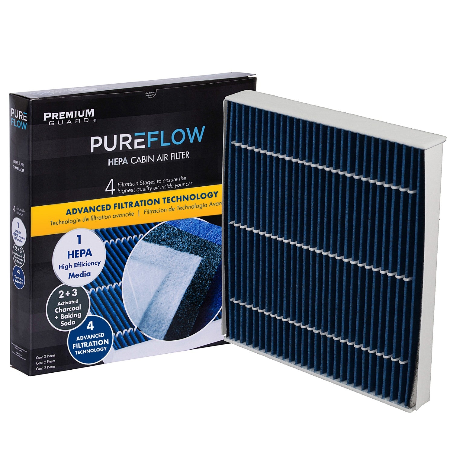 PUREFLOW 2018 Toyota C-HR Cabin Air Filter with HEPA and Antibacterial Technology, PC99266HX