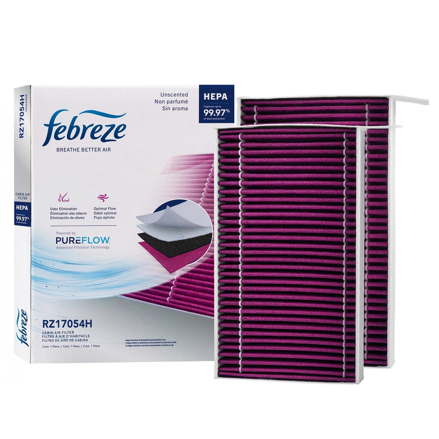Febreze Odor Control HEPA Cabin Air Filter by PUREFLOW RZ17054H | Fits 2023 Tesla Y
