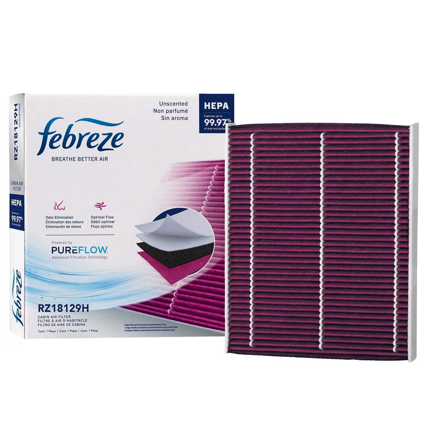 Febreze Odor Control HEPA Cabin Air Filter by PUREFLOW RZ18129H | Fits 2021 Jeep Wrangler
