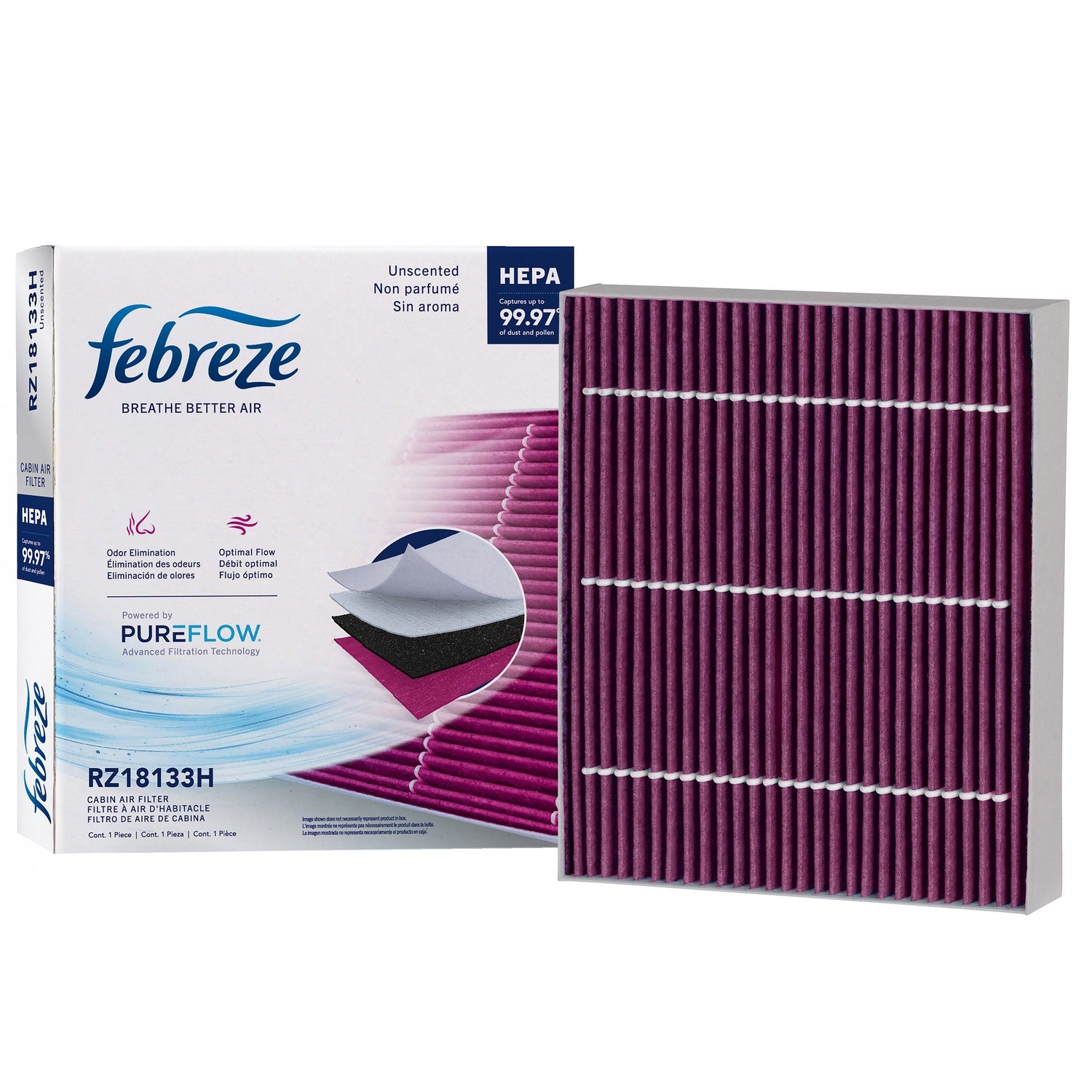 Febreze Odor Control HEPA Cabin Air Filter by PUREFLOW RZ18133H | Fits 2022 Hyundai Palisade
