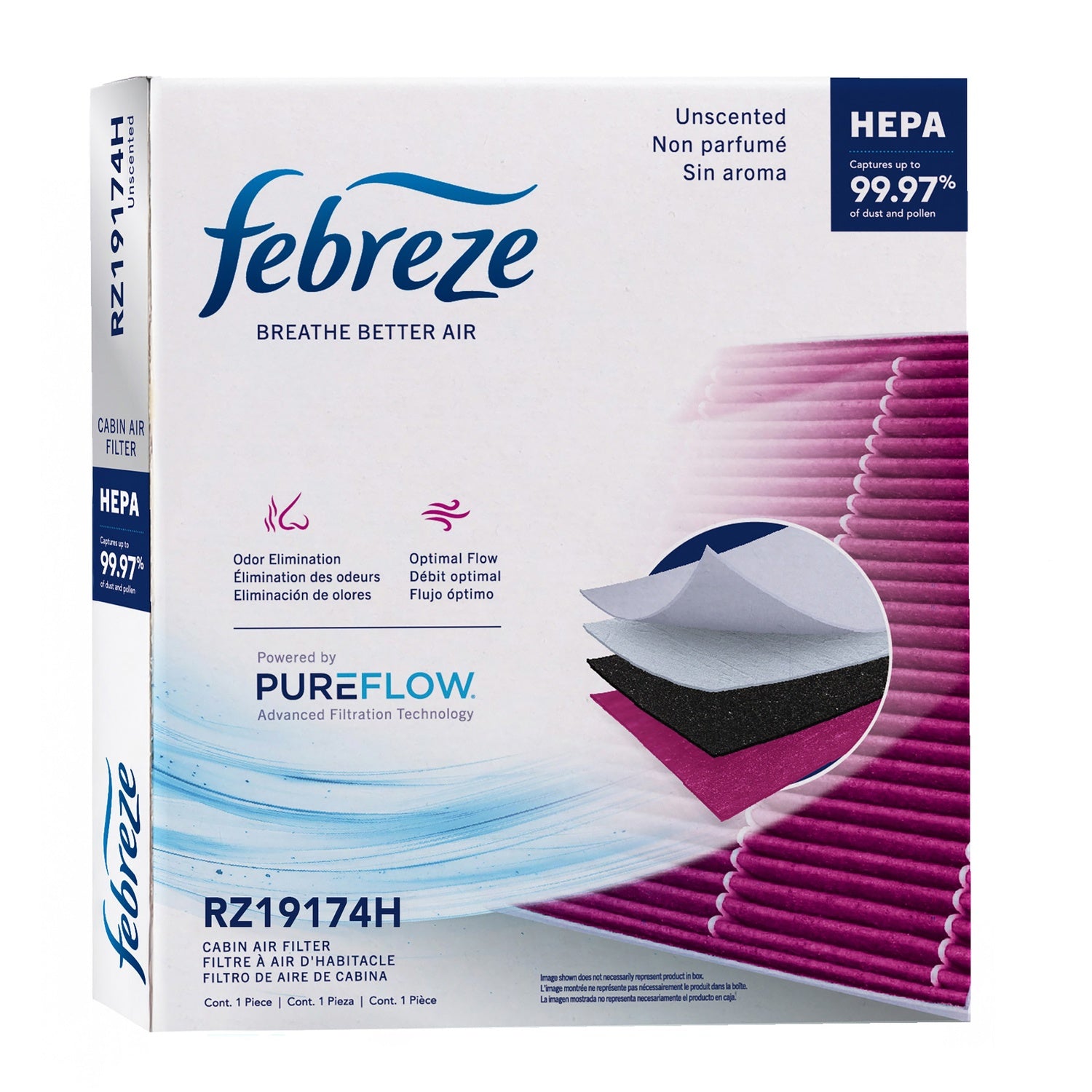 Febreze Odor Control HEPA Cabin Air Filter by PUREFLOW RZ19174H | Fits 2026 Hyundai Palisade