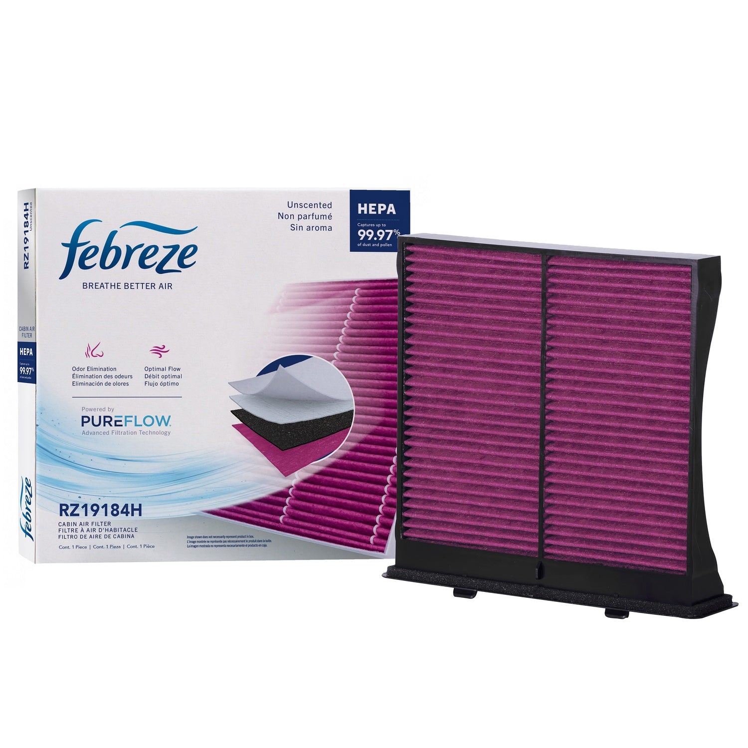 Febreze Odor Control HEPA Cabin Air Filter by PUREFLOW RZ19184H | Fits 2015 Subaru Forester