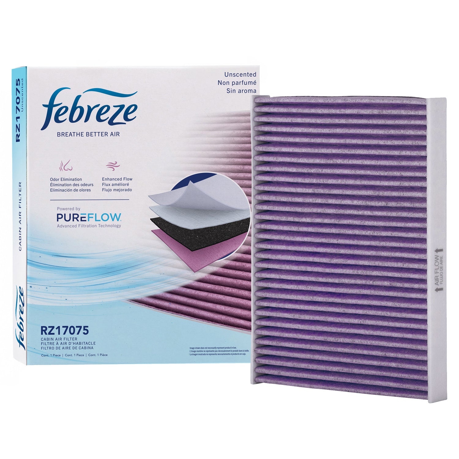 Febreze Odor Control Cabin Air Filter by PUREFLOW RZ17075 | Fits 2013 Ford Fiesta