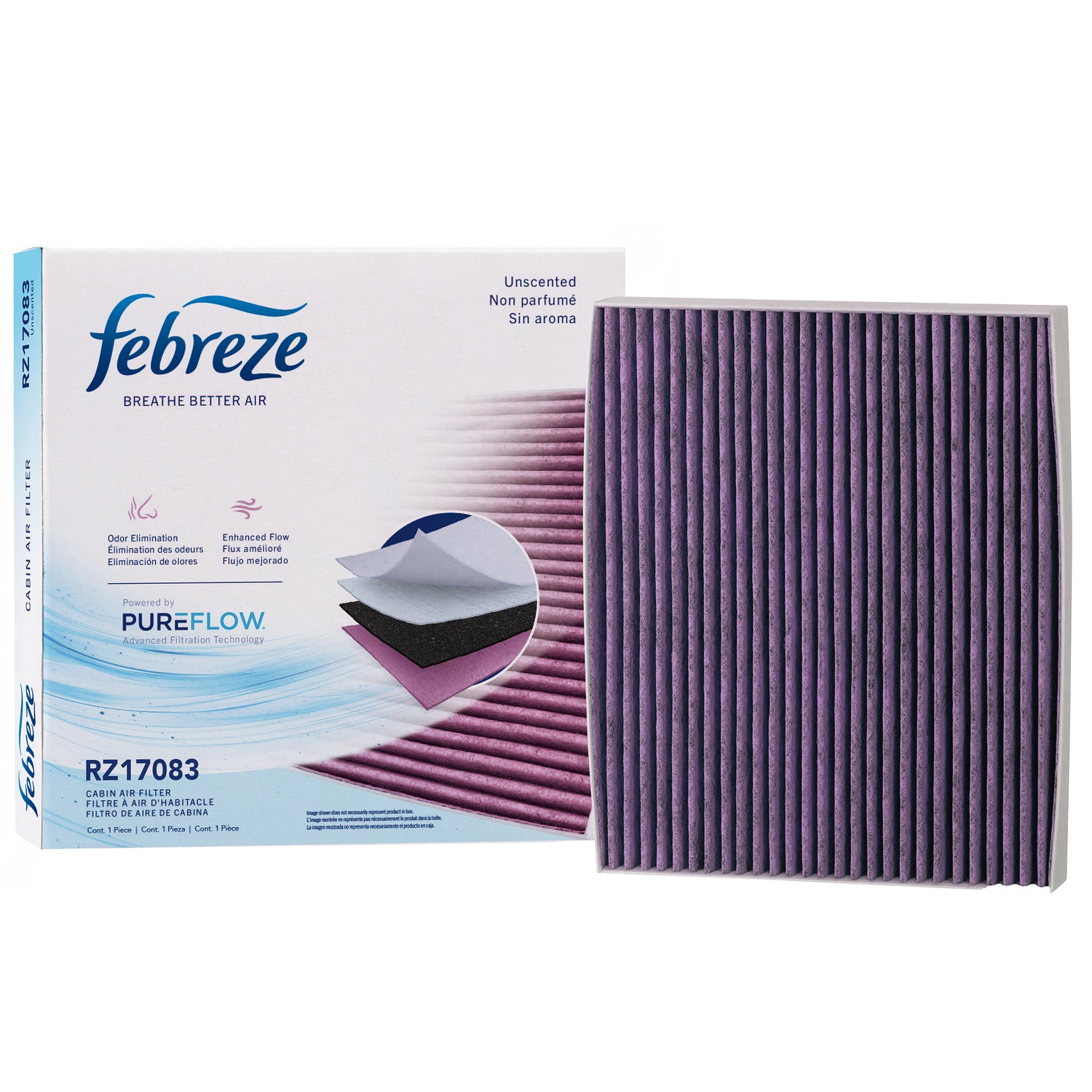 Febreze Odor Control Cabin Air Filter by PUREFLOW RZ17083 | Fits 2020 Hyundai Kona Electric