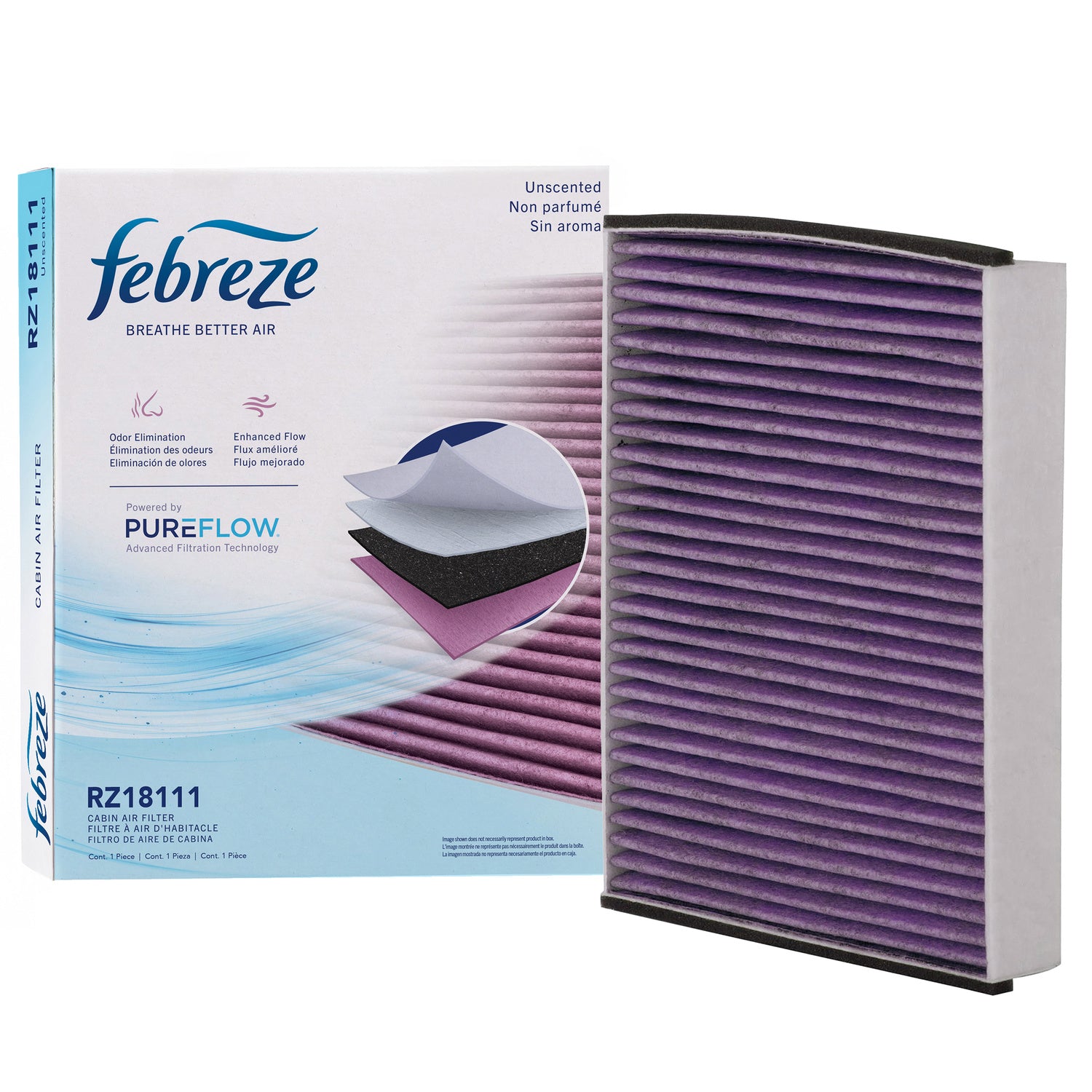 Febreze Odor Control Cabin Air Filter by PUREFLOW RZ18111 | Fits 2023 Ford Transit Connect