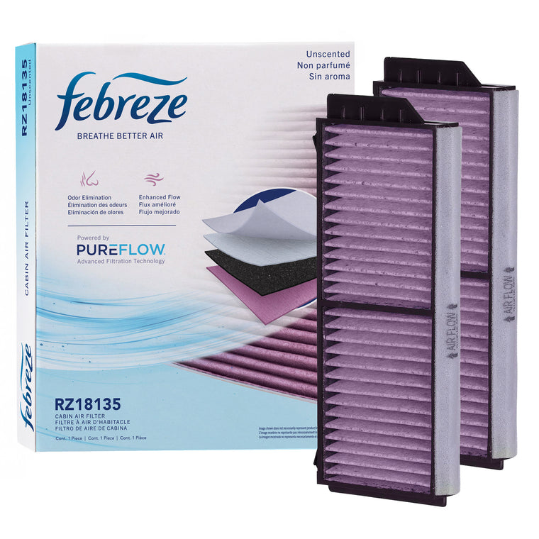 Febreze Odor Control Cabin Air Filter by PUREFLOW RZ18135 | Fits 2009 Mazda 3 Sport