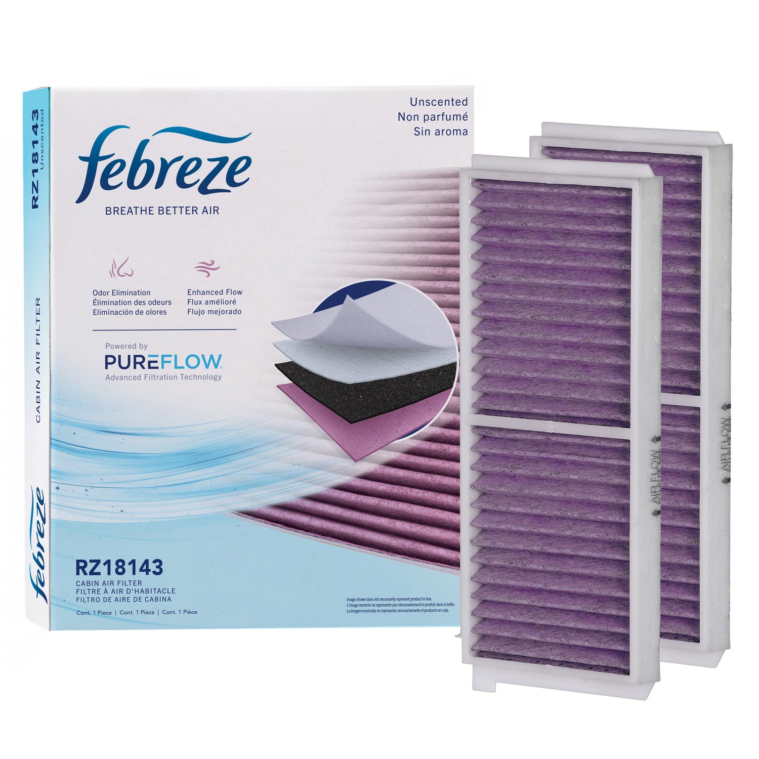 Febreze Odor Control Cabin Air Filter by PUREFLOW RZ18143 | Fits 2017 Mazda 2