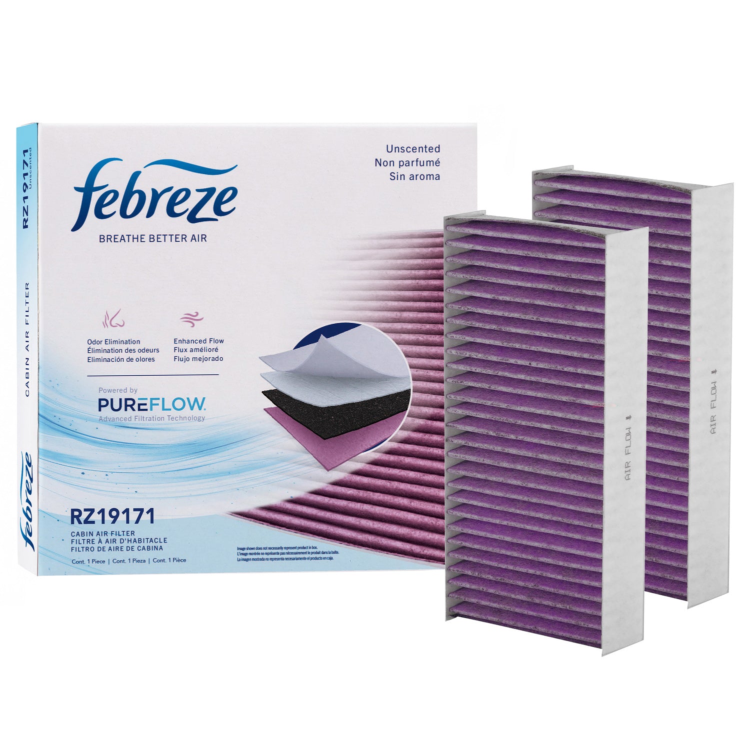 Febreze Odor Control Cabin Air Filter by PUREFLOW RZ19171 | Fits 2002 Acura EL