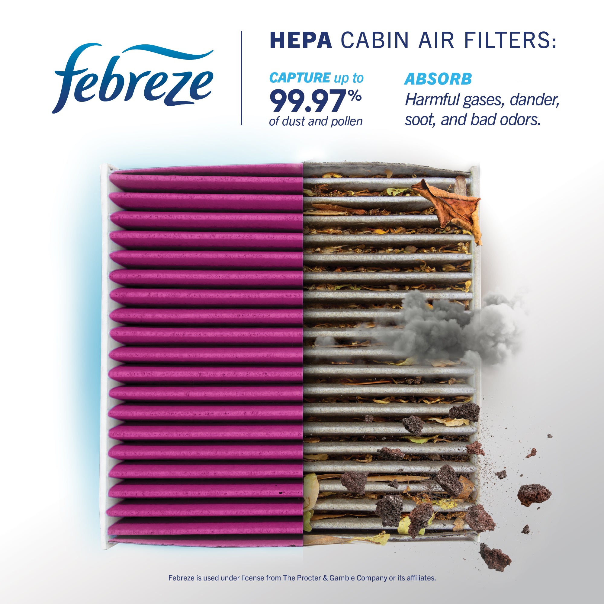 Febreze Odor Control HEPA Cabin Air Filter by PUREFLOW RZ18108H | Fits 2024 Chevrolet Silverado 1500