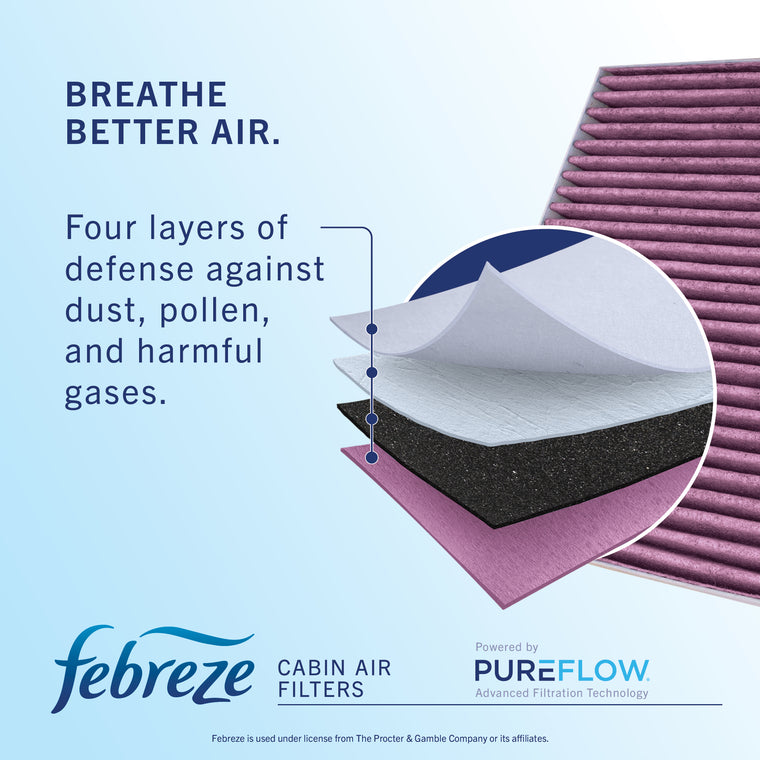 Febreze Odor Control Cabin Air Filter by PUREFLOW RZ16250 | Fits 2012 Porsche Boxster