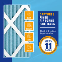 Load image into Gallery viewer, PUREFLOW Home Air Filter MERV 11, 20x20x4 Furnace Filter, 4 Layer High Efficiency Filtration for Dust, Smoke, Fumes, Pollutants (2 - Pack)