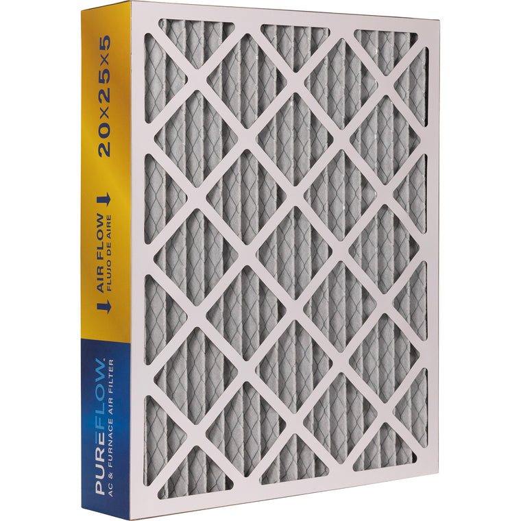 PUREFLOW, Home Furnace Air Filter 20x25x5, with 4 Layers of Advanced Filtration Technology, MERV-13 (1 - Pack)