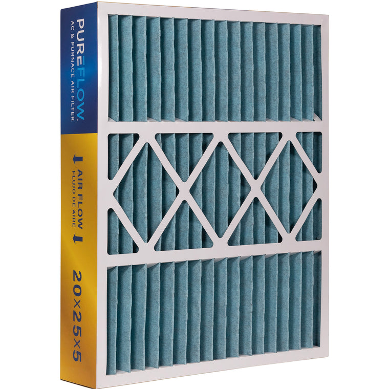 PUREFLOW, Home Furnace Air Filter 20x25x5, with 4 Layers of Advanced Filtration Technology, MERV-13 (1 - Pack)
