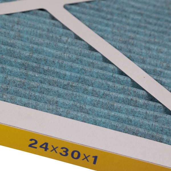 PUREFLOW Odor Control Home Air Filter MERV 13, 24x30x1 Furnace Filter, 4 Layer High Efficiency Filtration for Dust, Smoke, Fumes, Pollutants (4 - Pack)