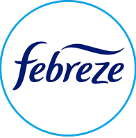 Febreze logo in a blue circle