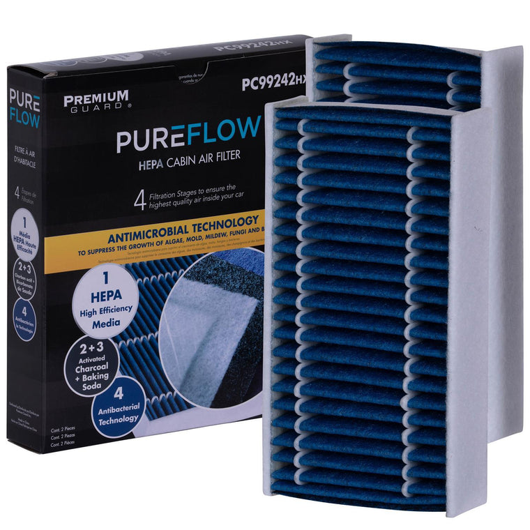 PUREFLOW 2017 BMW X3 Cabin Air Filter with HEPA and Antibacterial Technology, PC99242HX