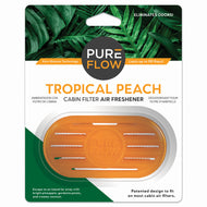 PUREFLOW Cabin Filter Air Freshener with Odor Eliminator – Fits on Most Car, Truck, and SUV Cabin Air Filters - Tropical Peach