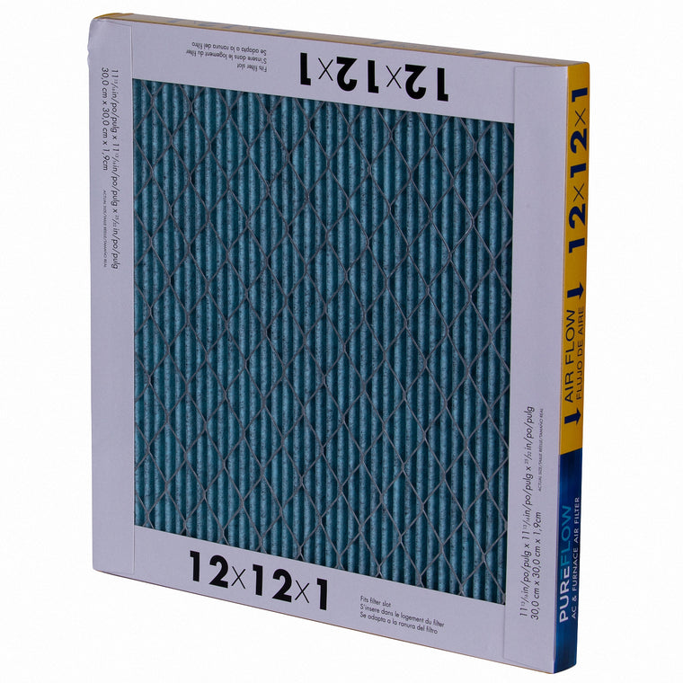 PUREFLOW, Home Furnace Air Filter 12x12x1, with 4 Layers of Advanced Filtration Technology, MERV-13 (2 - Pack)