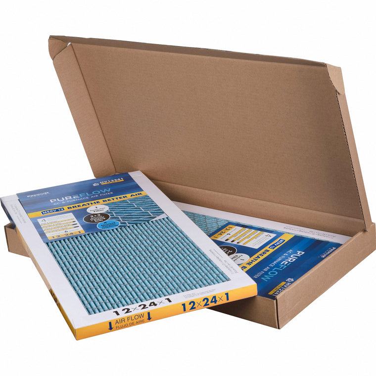 PUREFLOW, Home Furnace Air Filter 12x24x1, with 4 Layers of Advanced Filtration Technology, MERV-13 (2 - Pack)