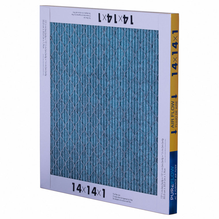 PUREFLOW, Home Furnace Air Filter 14x14x1, with 4 Layers of Advanced Filtration Technology, MERV-13 (2 - Pack)