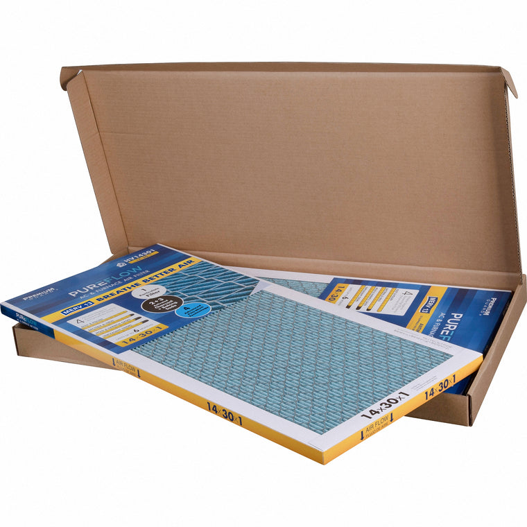 PUREFLOW, Home Furnace Air Filter 14x30x1, with 4 Layers of Advanced Filtration Technology, MERV-13 (2 - Pack)