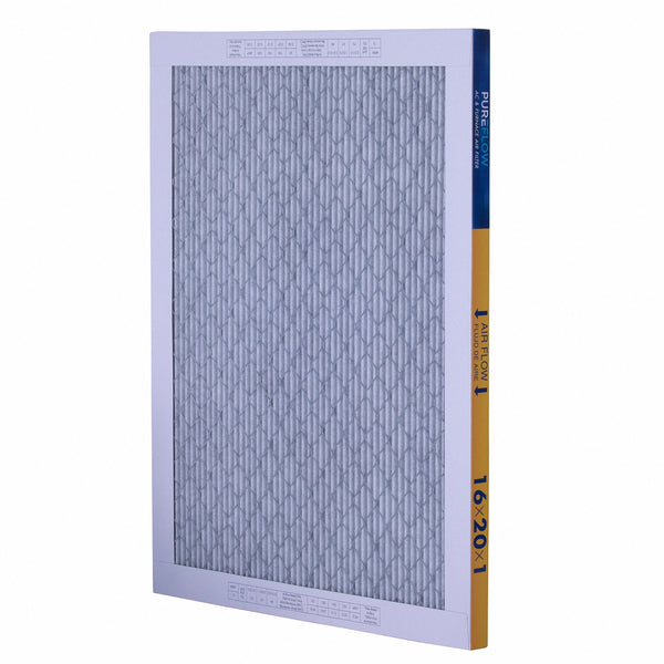 PUREFLOW, Home Furnace Air Filter 16x20x1, with 4 Layers of Advanced Filtration Technology, MERV-13 Pack of 2