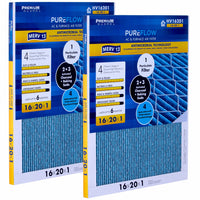 Load image into Gallery viewer, PUREFLOW, Home Furnace Air Filter 16x20x1, with 4 Layers of Advanced Filtration Technology, MERV-13 Pack of 2