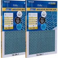 Load image into Gallery viewer, PUREFLOW, Home Furnace Air Filter 16x24x1, with 4 Layers of Advanced Filtration Technology, MERV-13 Pack of 2