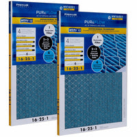 Load image into Gallery viewer, PUREFLOW, Home Furnace Air Filter 16x25x1, with 4 Layers of Advanced Filtration Technology, MERV-13 Pack of 2