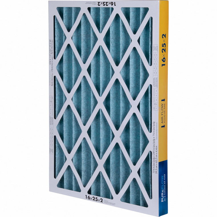 PUREFLOW, Home Furnace Air Filter 16x25x2, with 4 Layers of Advanced Filtration Technology, MERV-13 (2 - Pack)