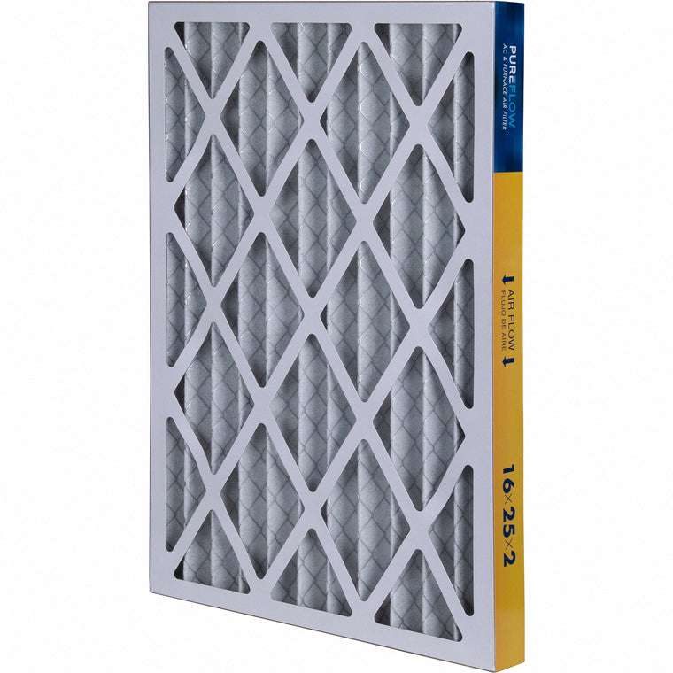 PUREFLOW, Home Furnace Air Filter 16x25x2, with 4 Layers of Advanced Filtration Technology, MERV-13 (2 - Pack)