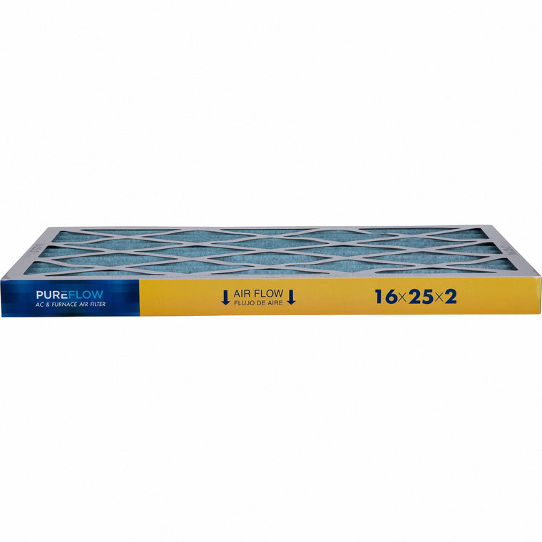 PUREFLOW, Home Furnace Air Filter 16x25x2, with 4 Layers of Advanced Filtration Technology, MERV-13 (2 - Pack)