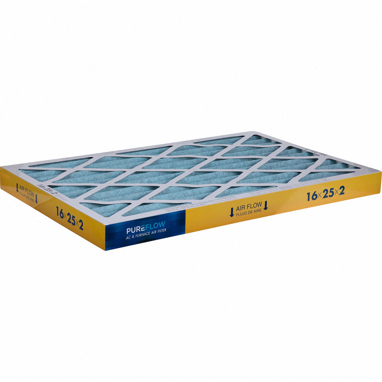 PUREFLOW, Home Furnace Air Filter 16x25x2, with 4 Layers of Advanced Filtration Technology, MERV-13 (2 - Pack)