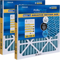 Load image into Gallery viewer, PUREFLOW, Home Furnace Air Filter 20x20x2, with 4 Layers of Advanced Filtration Technology, MERV-13 Pack of 2