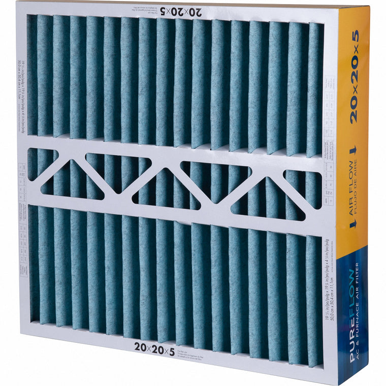 PUREFLOW, Home Furnace Air Filter 20x20x5, with 4 Layers of Advanced Filtration Technology, MERV-13 (1 - Pack)