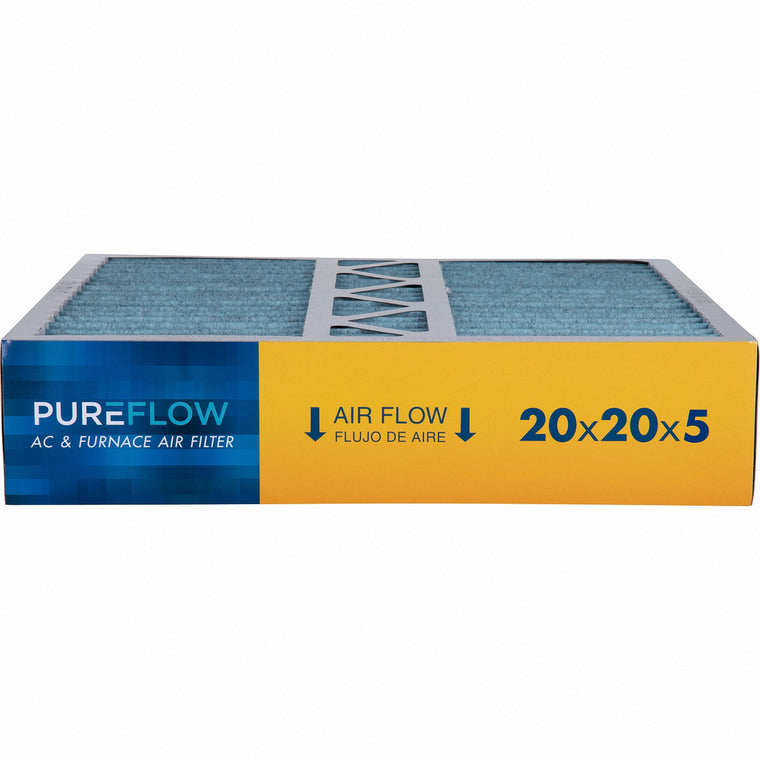 PUREFLOW, Home Furnace Air Filter 20x20x5, with 4 Layers of Advanced Filtration Technology, MERV-13 (1 - Pack)