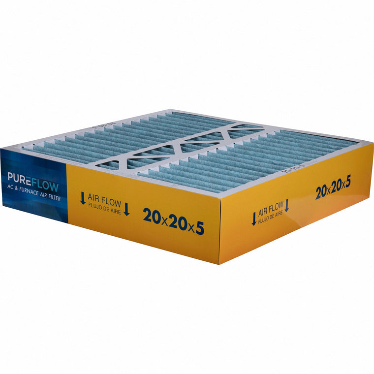 PUREFLOW, Home Furnace Air Filter 20x20x5, with 4 Layers of Advanced Filtration Technology, MERV-13 (1 - Pack)