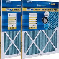 Load image into Gallery viewer, PUREFLOW, Home Furnace Air Filter 20x24x1, with 4 Layers of Advanced Filtration Technology, MERV-13 Pack of 2