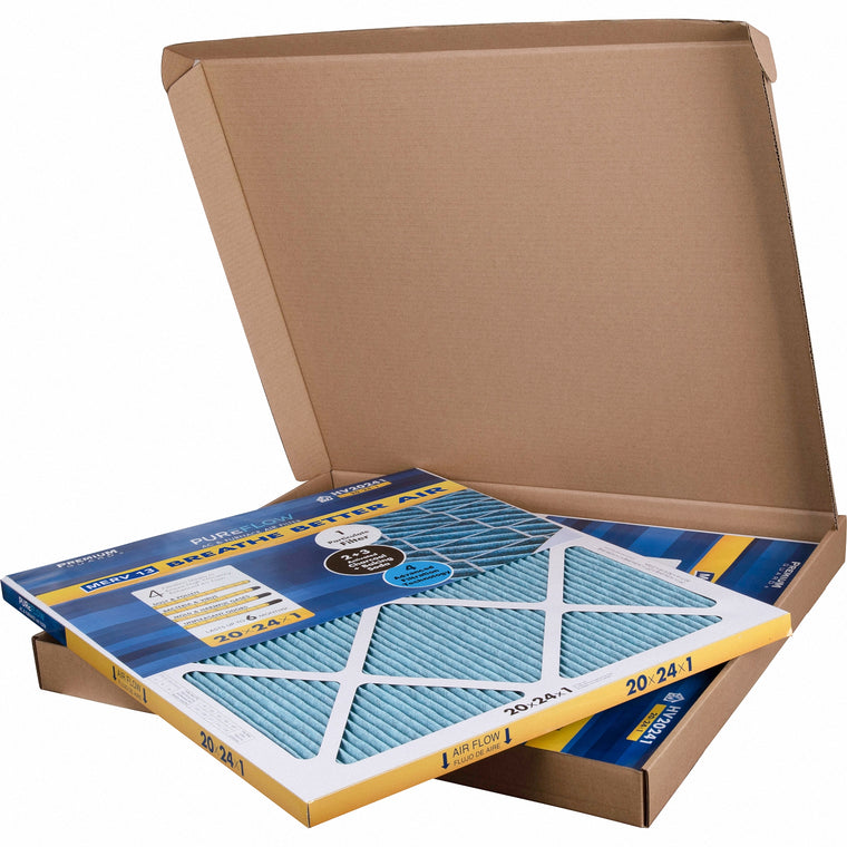 PUREFLOW, Home Furnace Air Filter 20x24x1, with 4 Layers of Advanced Filtration Technology, MERV-13 (2 - Pack)