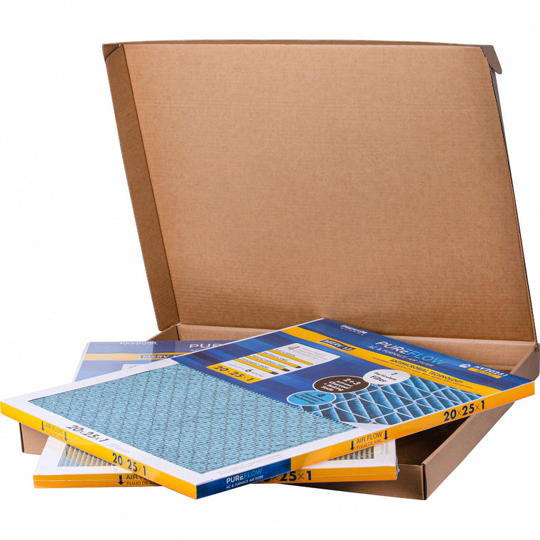 PUREFLOW, Home Furnace Air Filter 20x25x1, with 4 Layers of Advanced Filtration Technology, MERV-13 (2 - Pack)