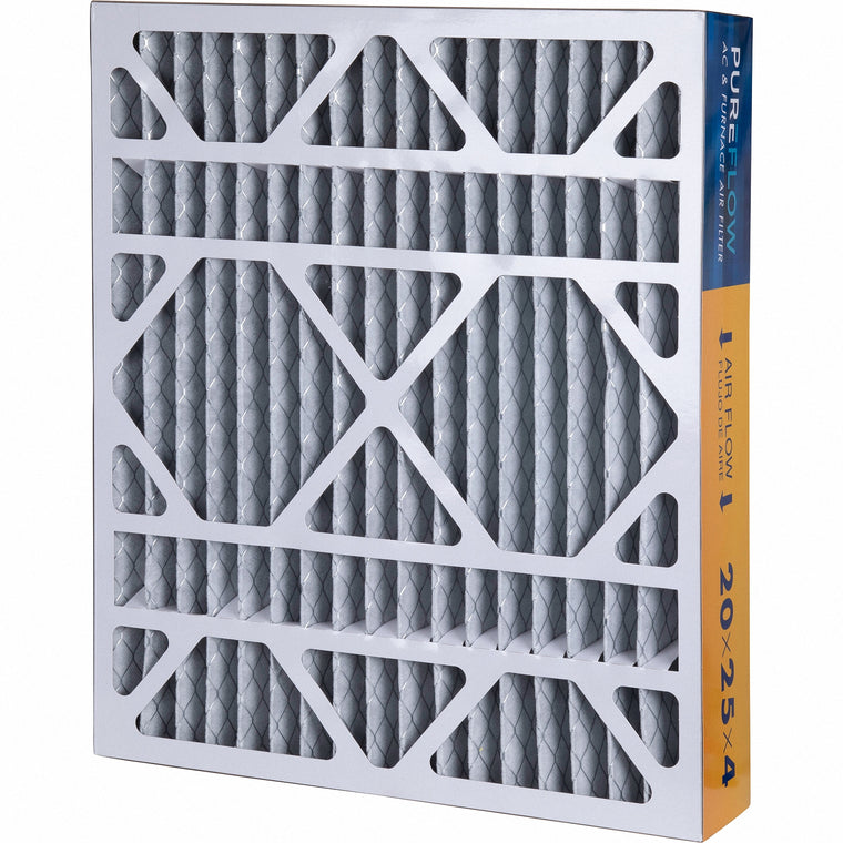 PUREFLOW, Home Furnace Air Filter 20x25x4, with 4 Layers of Advanced Filtration Technology, MERV-13 (1 - Pack)